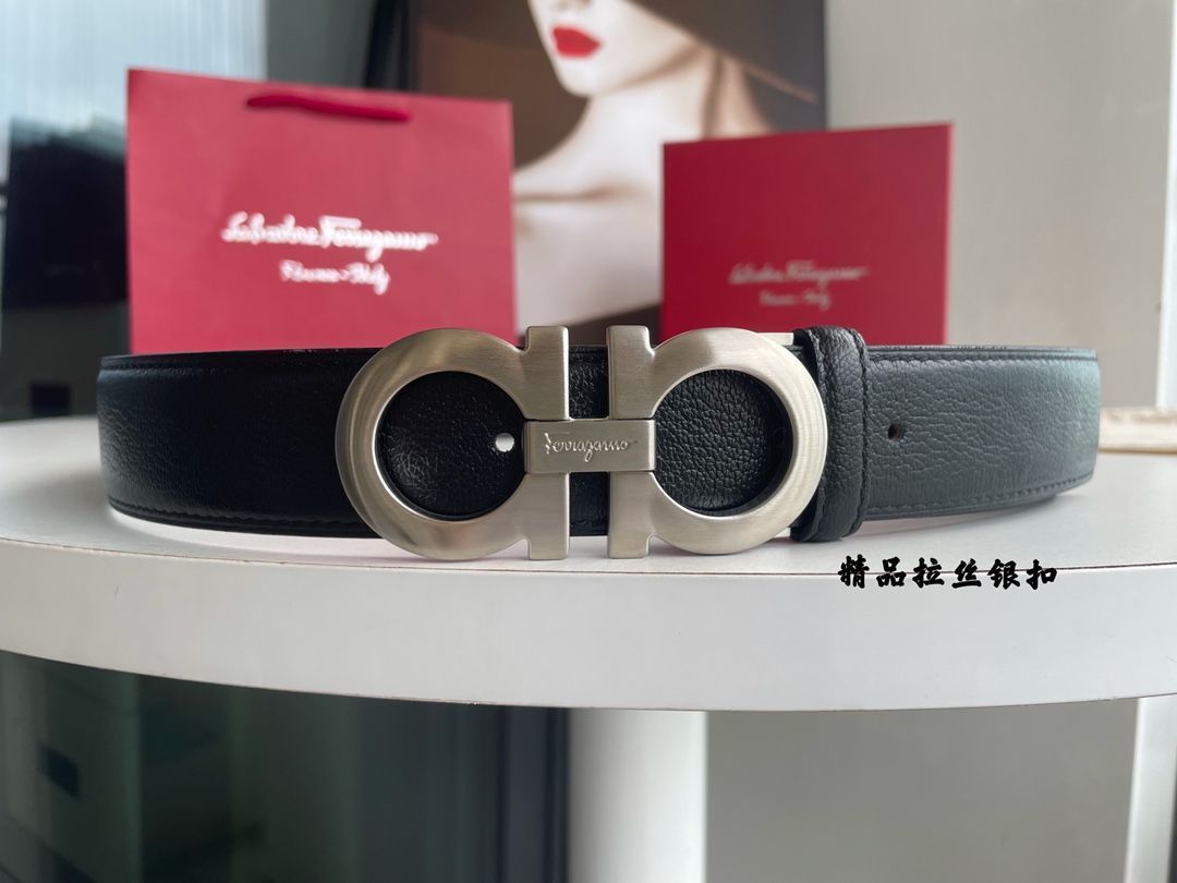 今日 Ferragamo Classic Upgrade 3.5cm ダブル面本革ベルト-2