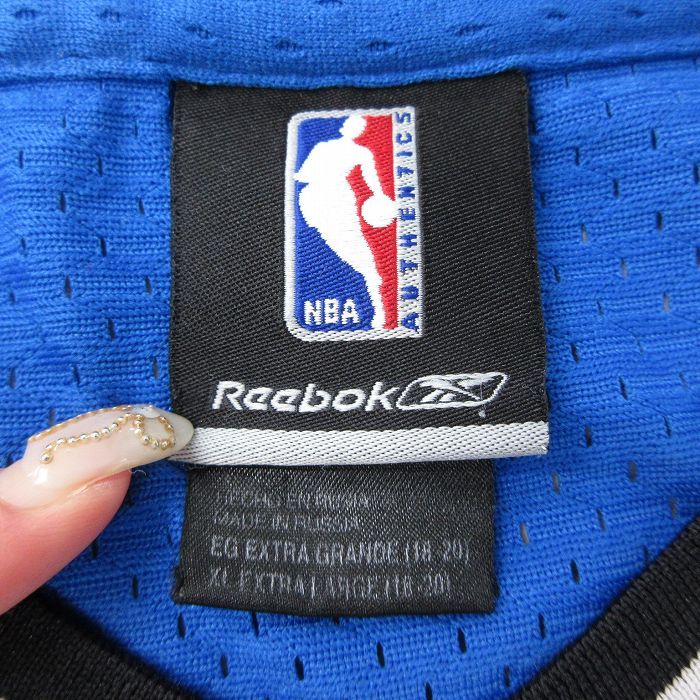 古着 リーボック ビンテージ タンクトップ キッズ ボーイズ 子供服 00s NBA オーランドマジック トレイシー マグレディ 1 メッシュ地 Vネッ