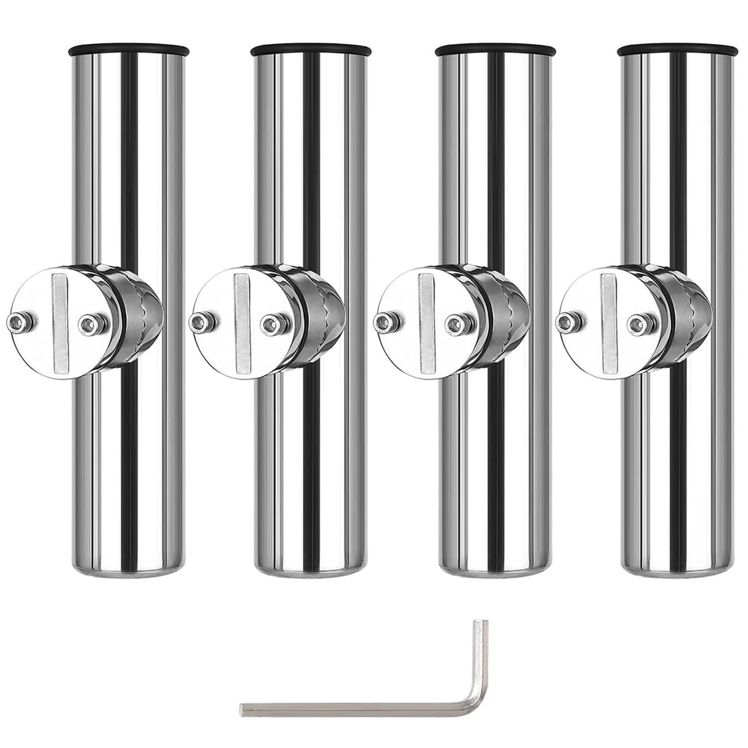 Amarine-made ステンレス製 船竿置き クランプオンロッドホルダー セット 角度調節 六角レンチ付き