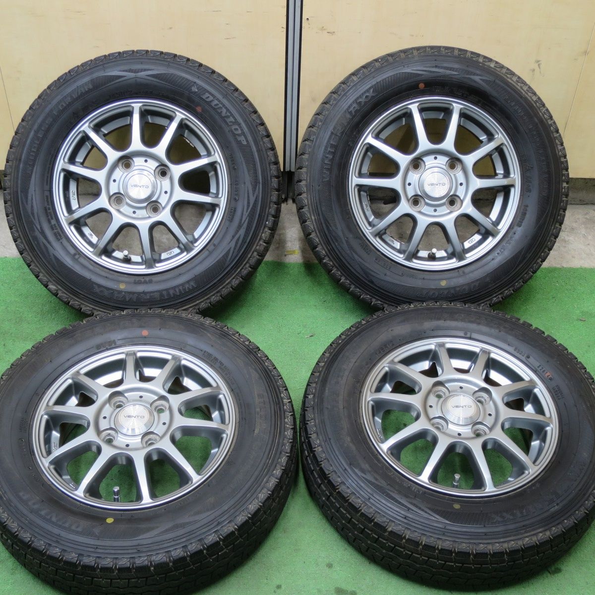 キレイ スタッドレス 145R12 6PR ダンロップ ウインターマックス SV01 VENTO ヴェント 12インチ PCD100|4H 5050601TTス