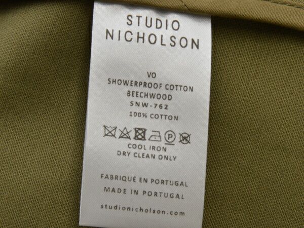 スタジオニコルソン STUDIO NICHOLSON コート VO-SHOWERPRO OF COTTON  