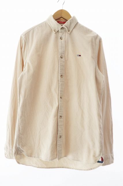 トミー TOMMY レギュラーフィット コーデュロイ 長袖シャツ S ベージュ ブランド古着ベクトル 中古  241113