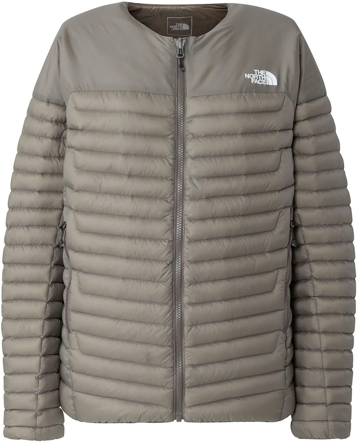 ザ ノース フェイス THE NORTH FACE アウトドア サンダーラウンドネックジャケット レディース ダウン アウター 撥水 ミドラー 上着 秋冬 防寒 キャンプ ハイキング お出かけ 収納 ポケッタブル 普段着 NYW82 MR マッシュルーム