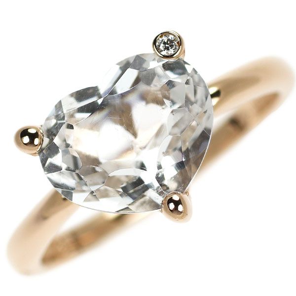 ポンテヴェキオ K18PG ハートシェイプ クリスタル ダイヤモンド リング  