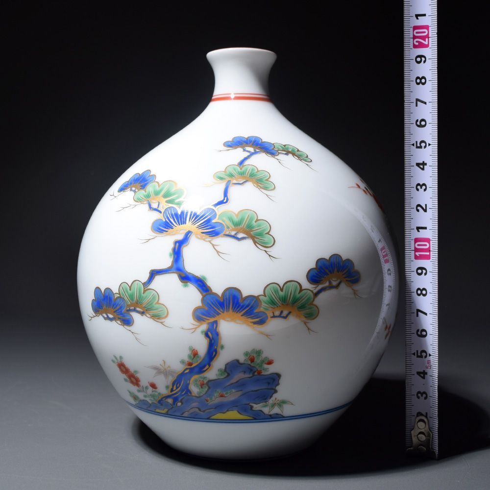 有田焼 深川製磁 宮内庁御用達 松竹梅 花瓶 花入れ 花生け 手作り 日本製 有田焼 深川製磁 宮内庁御用達 松竹梅 花瓶 花入れ 花生け