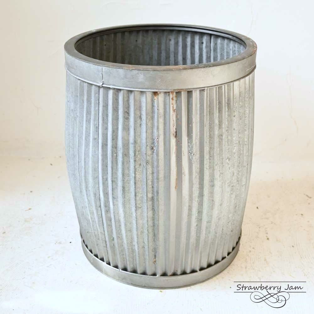 L3612-36 英国アンティーク ブリキ バケツ ジャンク 鉢 ガーデニング 鉢カバー イギリス