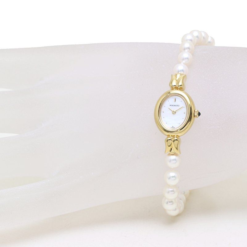 MIKIMOTO ミキモト パールブレスウォッチ NNS－17PF 1E20－3041【中古  