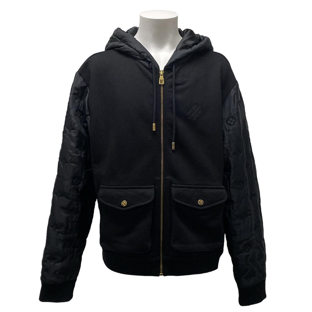 LOUIS VUITTON ルイヴィトン ブルゾン サイズS レディース ハイブリッドジップシグネチャーフーディ 1AFJF8|RM241 FWC HQY68W 黒 コットン