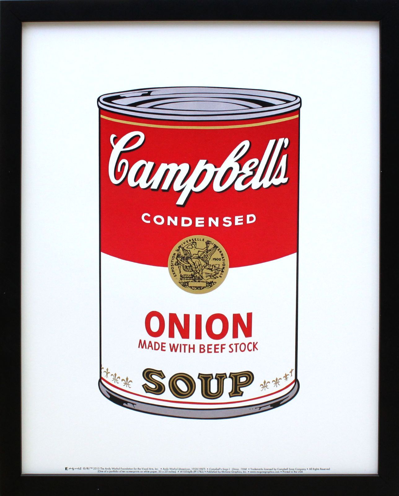 アンディーウォーホール　キャンベルスープ オニオン アート アンディ ウォーホル「キャンベル スープ(オニオン)1968」展示用フック