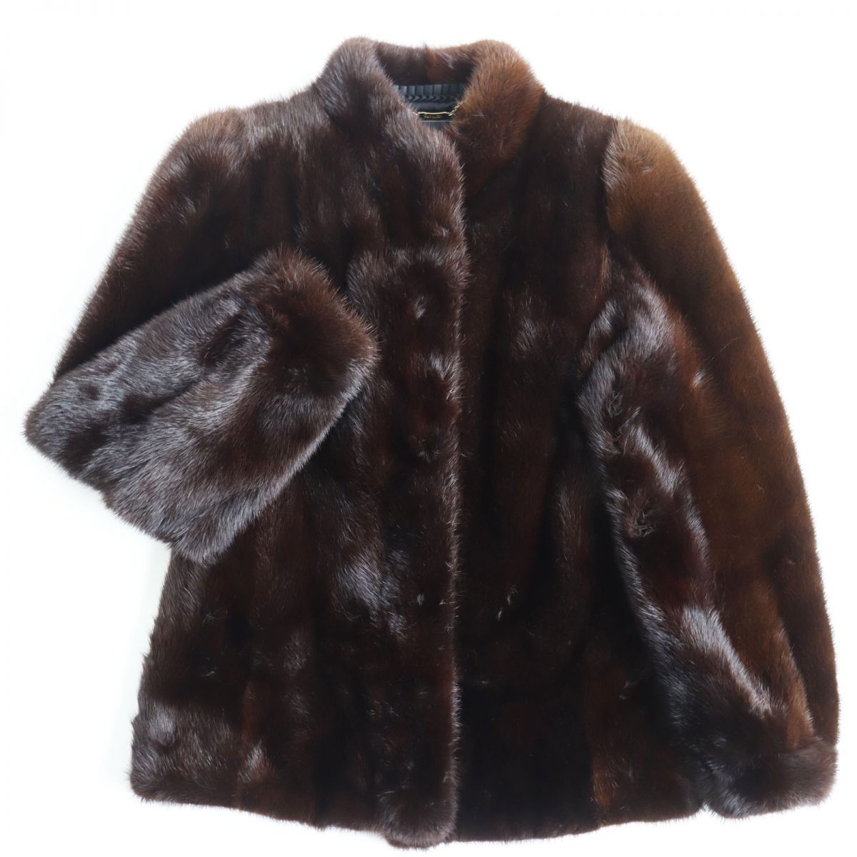 Rrmbulton(オンワード)ミンク ブラウン毛皮ハーフコート 未使用】Rambulton（ONWARD）ミンク ショートコート 毛皮