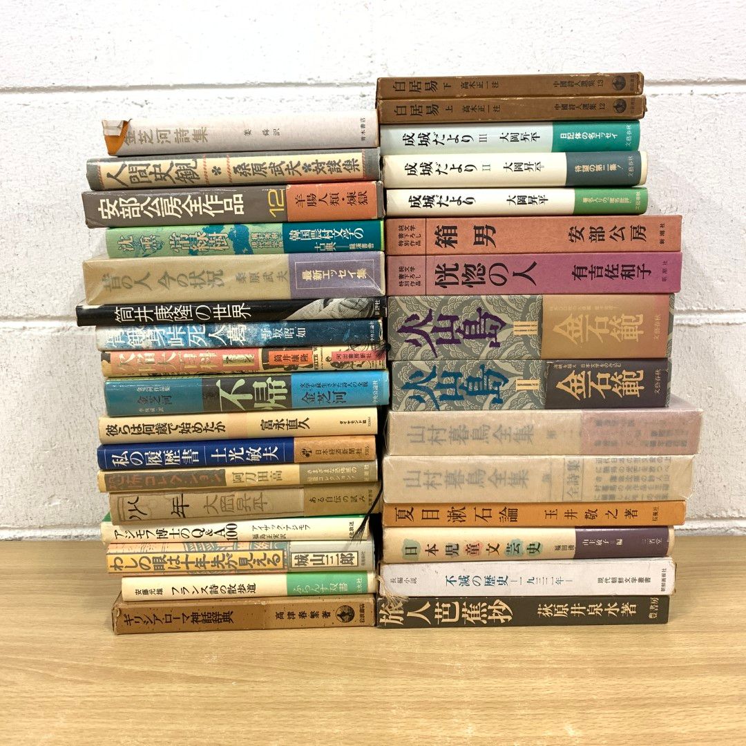 01)【同梱不可】小説・エッセイなど まとめ売り約30冊セット/文学/大岡昇平/詩集/夏目漱石論/筒井康隆/B