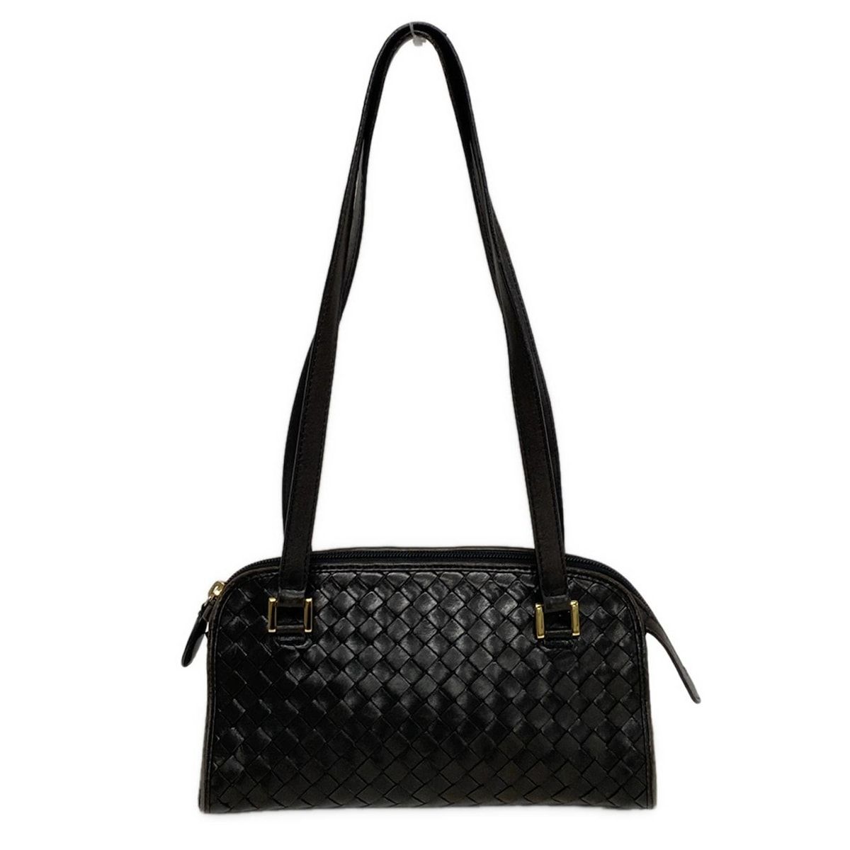 【良品】ボッテガベネタ トート ハンドバッグ イントレチャート ミニ レザー 黒 ボッテガヴェネタ BOTTEGA VENETA トートバッグ イントレ