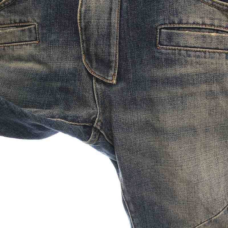 バルマン BALMAIN デニムパンツ ジーンズ ダメージ加工 W28 インディゴ