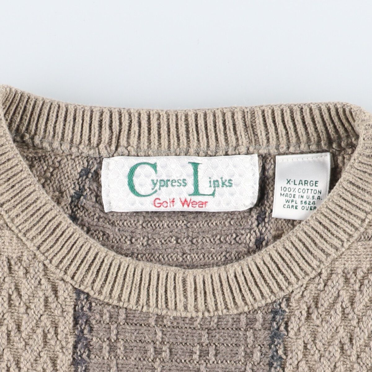 古着 “CYPRESS LINKS” Cotton Knit Vest キナリ - ベスト