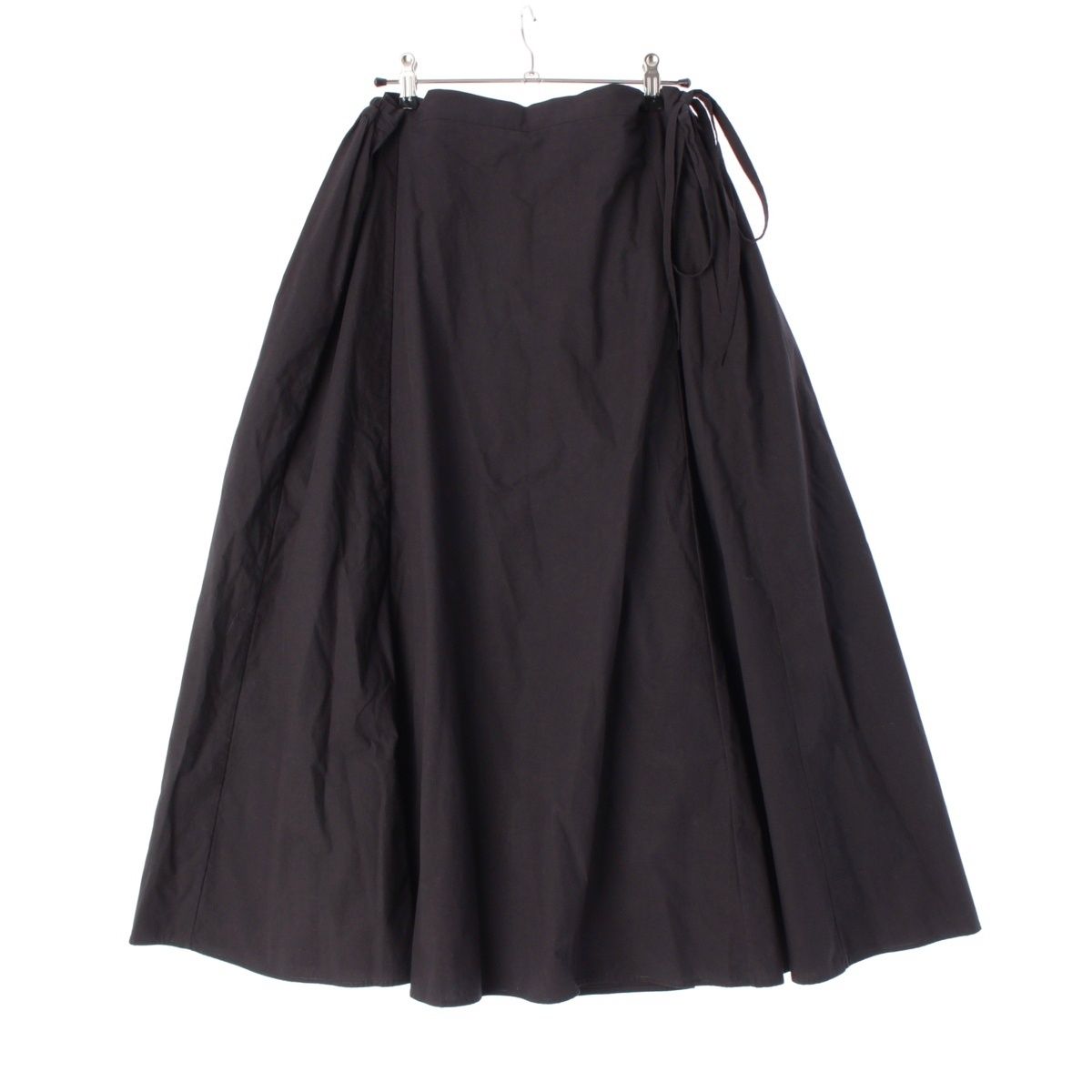 ザロウ コットン FLEUR ギャザー ロング スカート 8024 W2517 ブラック 