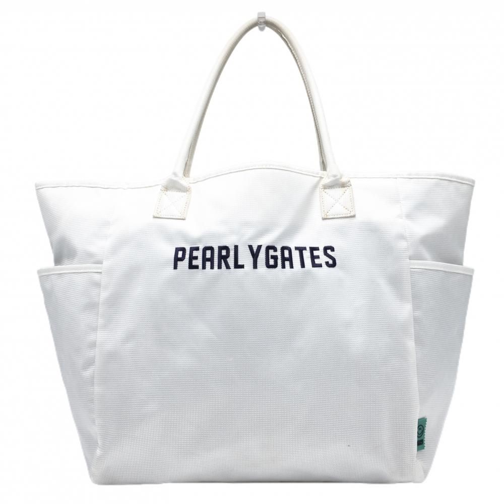 パーリーゲイツ ロッカーバッグ 白×ネイビー 内側総柄 ニコちゃん トートバッグゴルフ PEARLY GATES