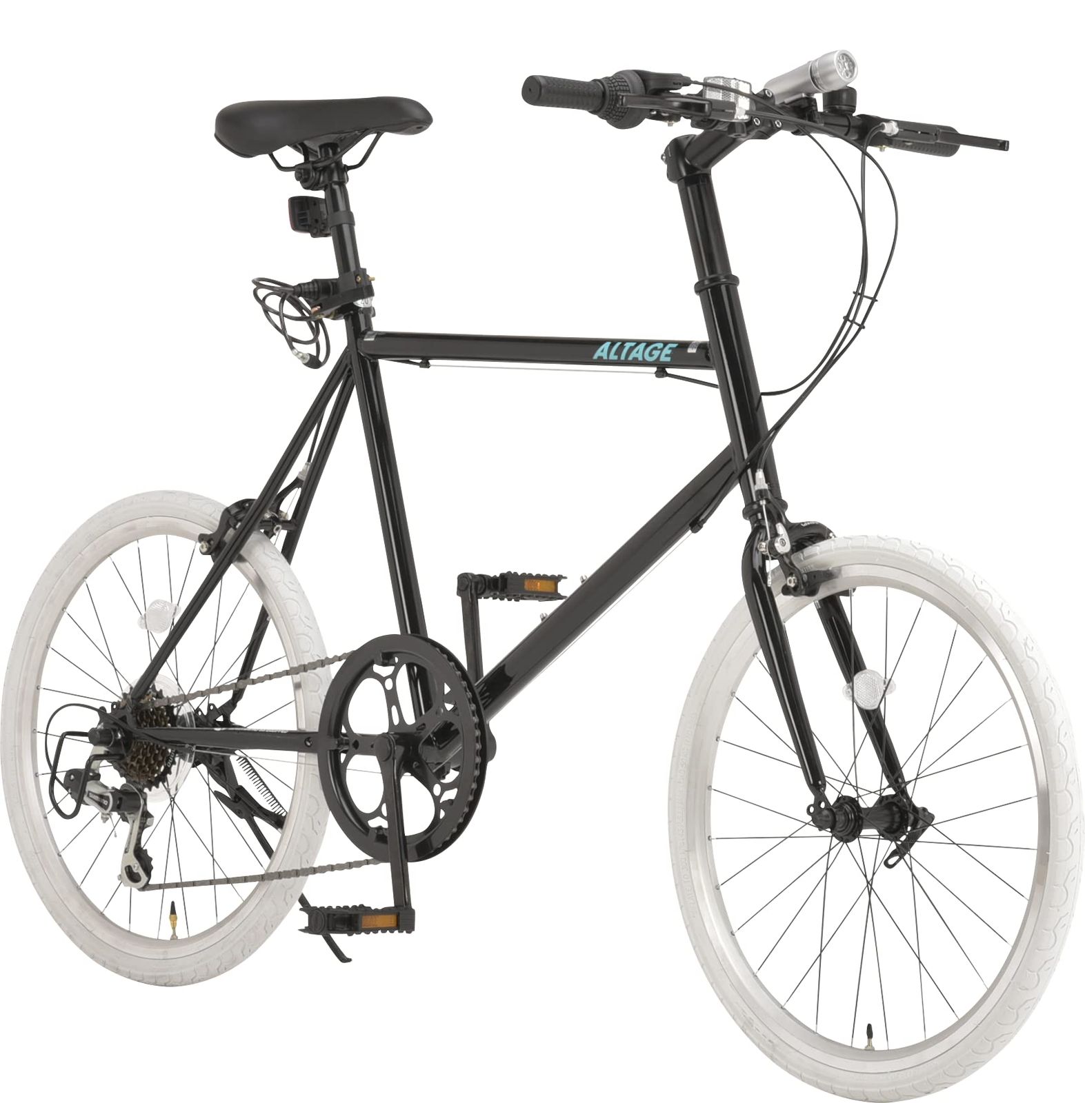 人気商品ミニベロ 自転車 AMV-001 20インチ 7段変速 カラータイヤ アルテージ ALTAGE 小径車 ライト 鍵