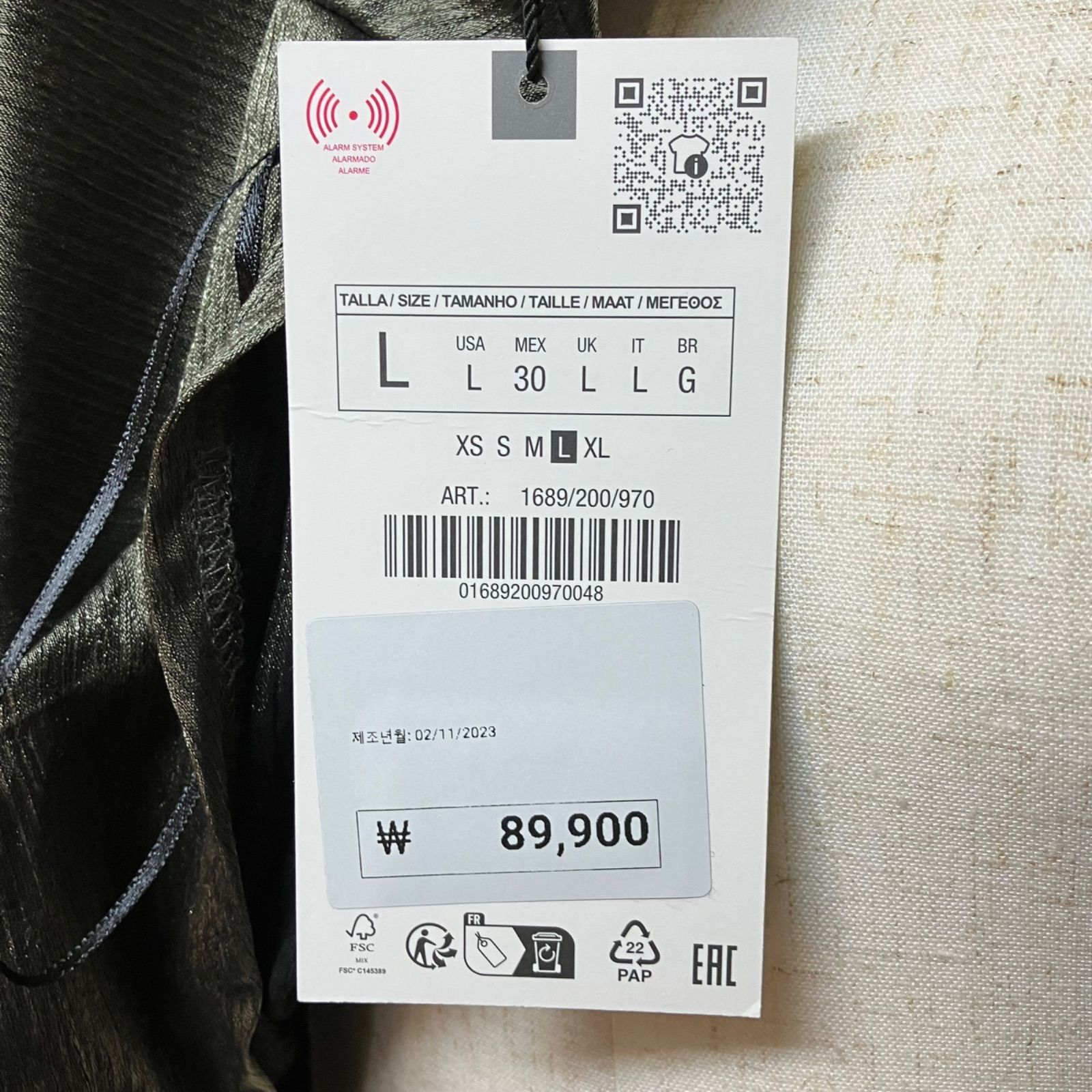 タグ付き 新品 ザラ セットアップ 光沢 L XS 羽織りオーバー