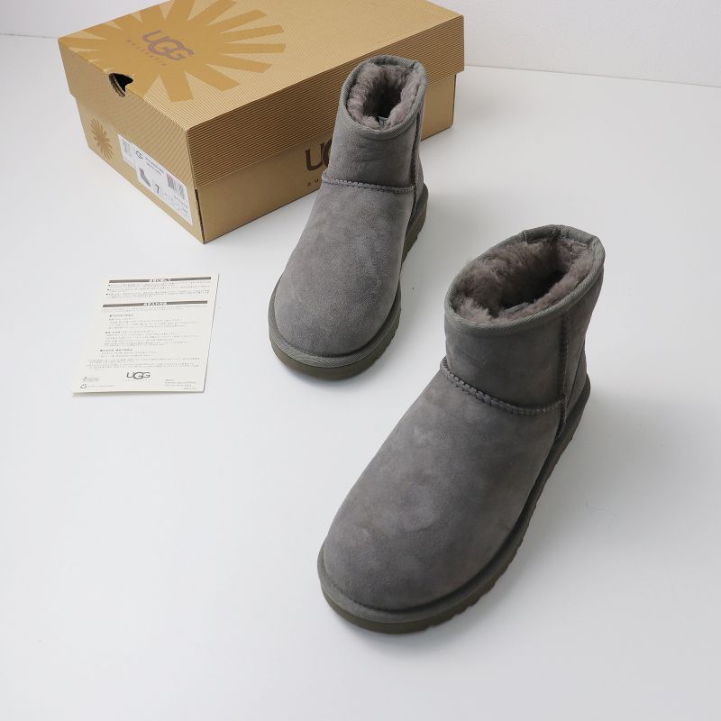 アグ UGG 未使用 美品 CLASSIC MINI クラシックミニ ムートンブーツ 24cm/グレー ボア【2400013493802】 - メルカリ