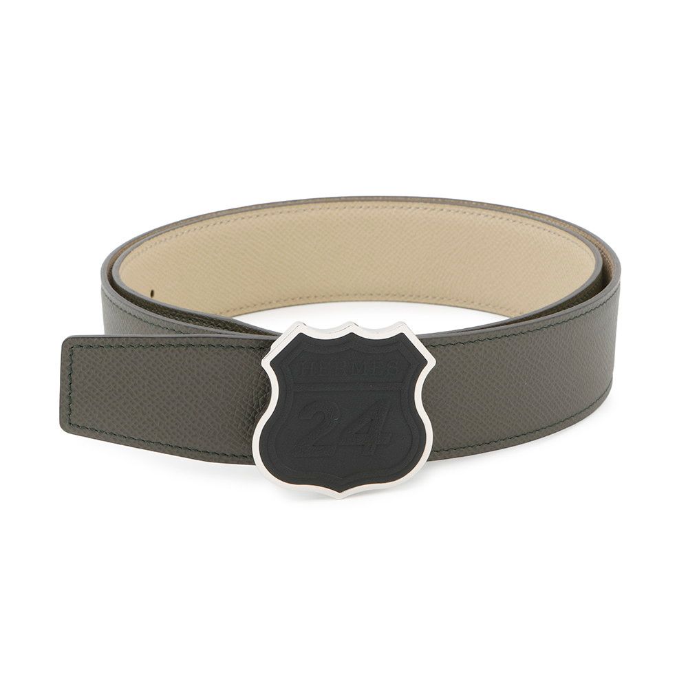 エルメス べルト エンブレム リバーシブル ヴェールグリス|トレンチ|シルバー金具 エプソン U刻印 サイズ90 メンズ ソルド品 オンザロード