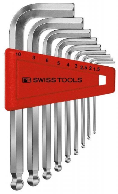 ピービースイスツールズ PB Swiss Tools 212H-10 ボール付六角棒レンチセット パックナシ 212H-10