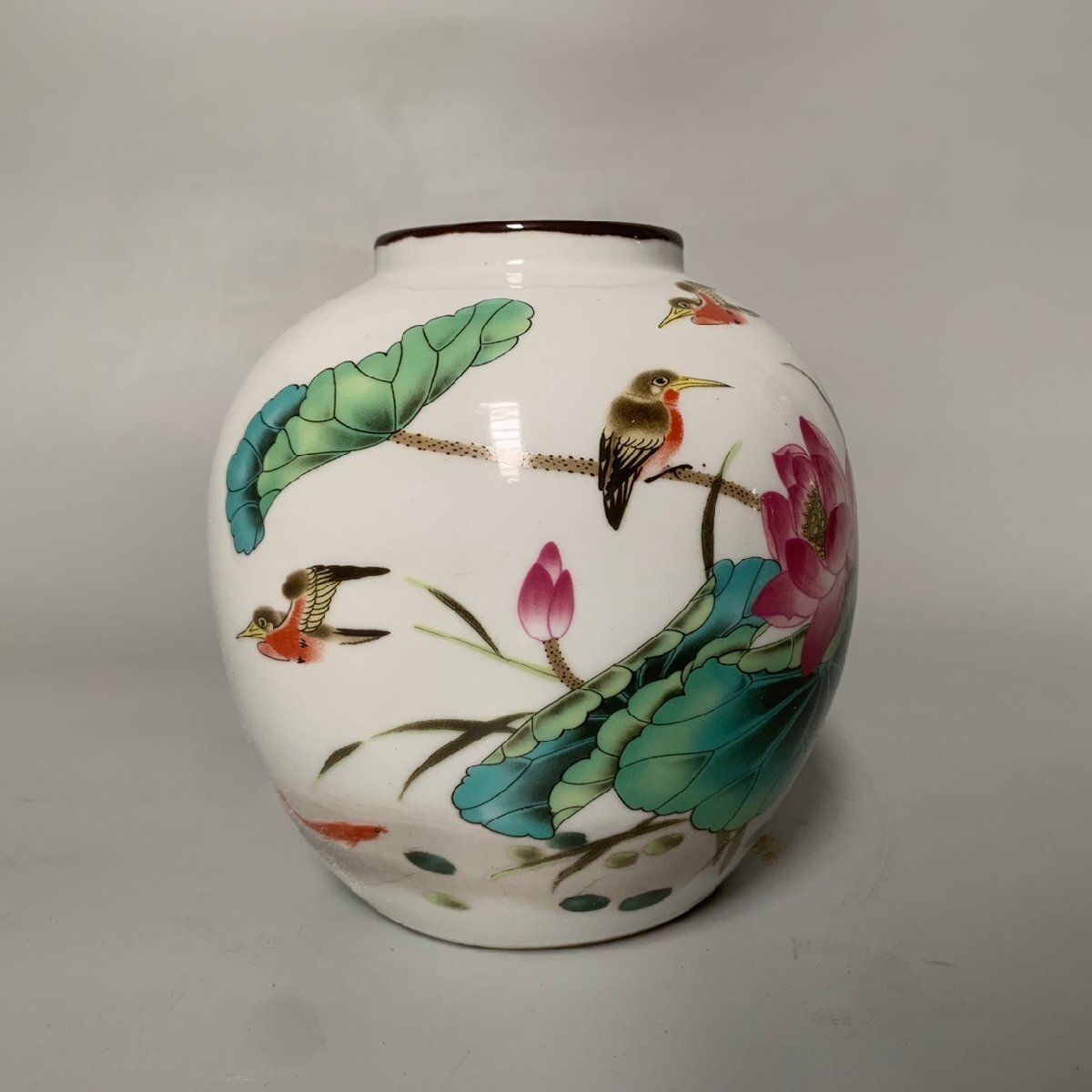 高品質 官窯焼き 粉彩描金 磁器 花瓶 景徳鎮 置物 中国陶磁 中国美術