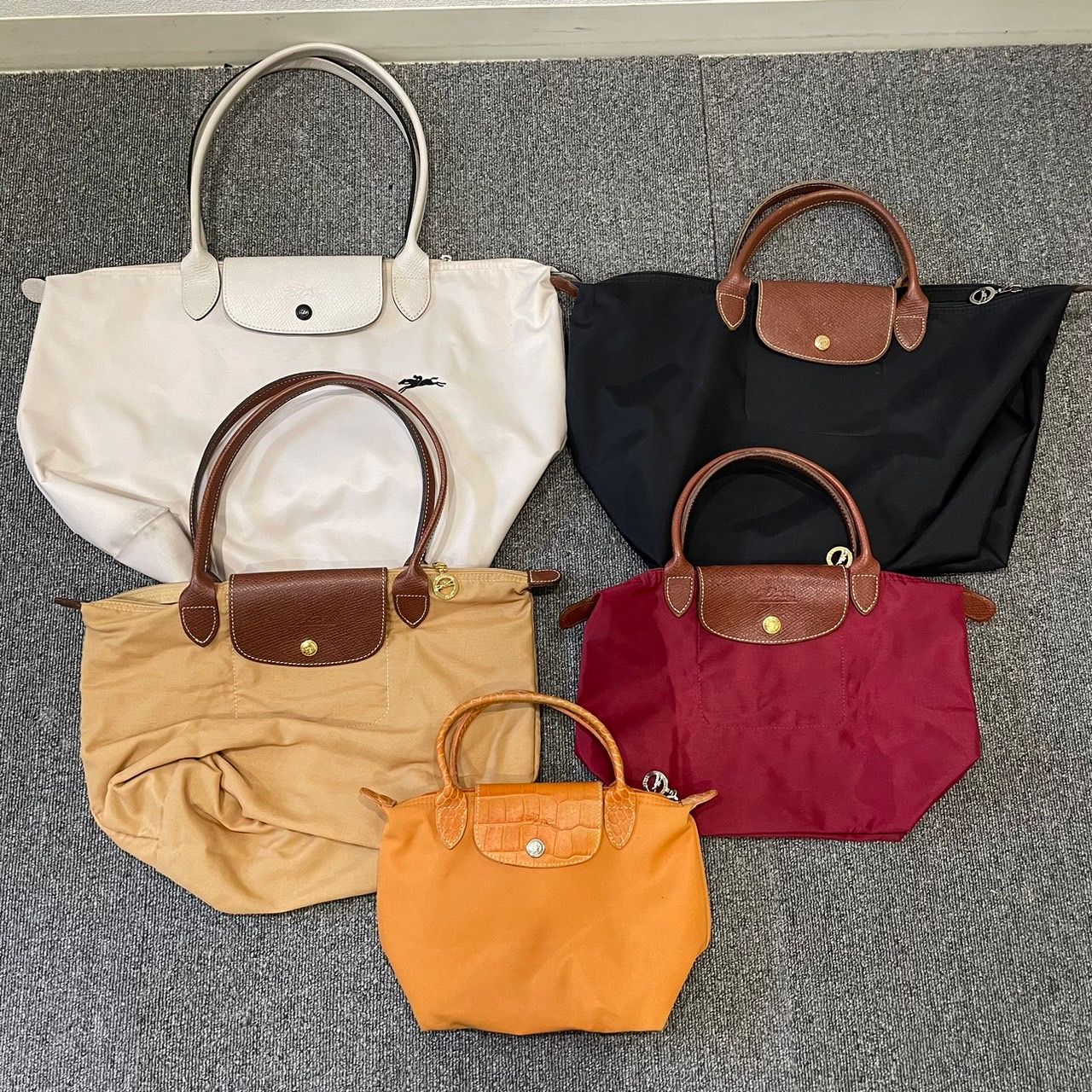 まとめ 5点 セット ロンシャン レザー トート バッグ ショルダー ビジネス 通勤 書類鞄 ハンド A4 メンズ HHE X4-10【中古】