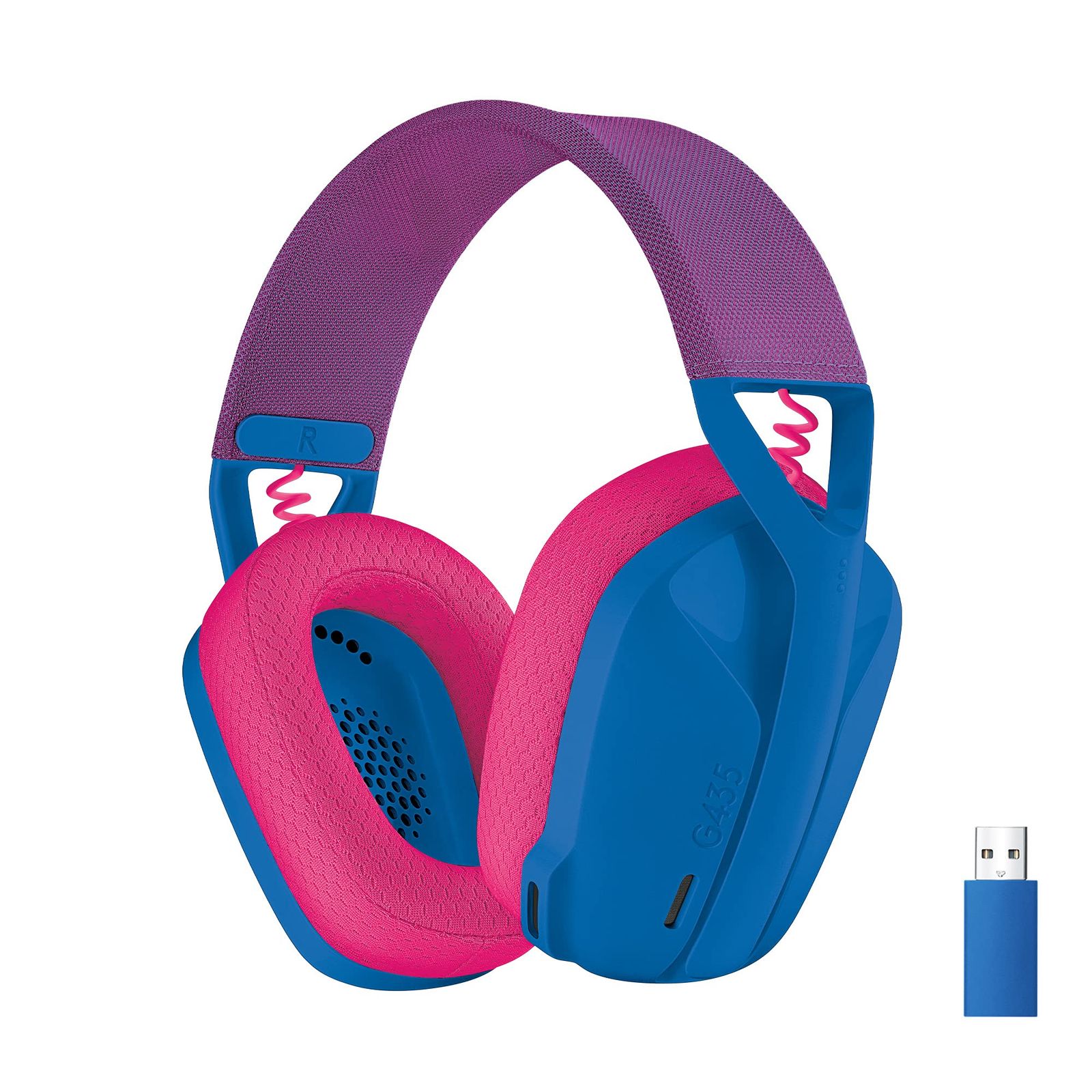 Logicool G ゲーミングヘッドセット G435 ワイヤレス ヘッドセット LIGHTSPEED u0026 Bluetooth 軽量 165g 内蔵マイク 18時間連続使用 USB ドングル Dolby Atmos対応 ヘッドホン PC PS4 PS5 スマ