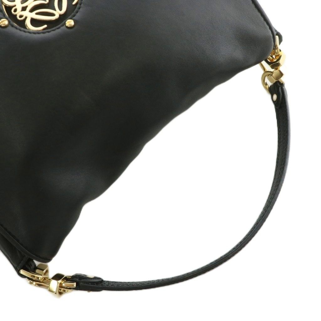ロエベ LOEWE マイア ハンドバッグ レザー マグネット ロゴ ゴールド金具 黒 ブラック XZ OH GY17 DECORATOM_COM_BR