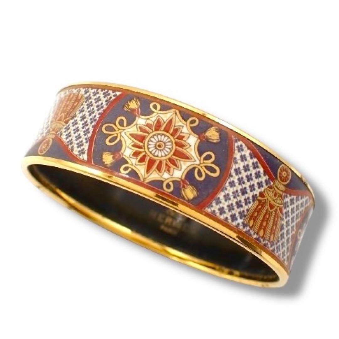 エルメス エマイユ GM バングル 幾何学 アラベスク マルチカラー 3470