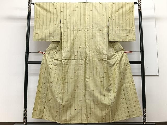 平和屋着物▽上質な紬 単衣 十字絣 正絹 逸品 CAAX2463xi