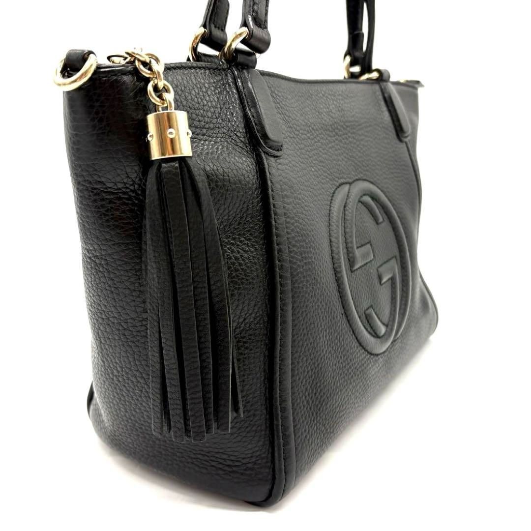 早い者勝ち‼️GUCCI 黒 レザー ショルダーバッグ