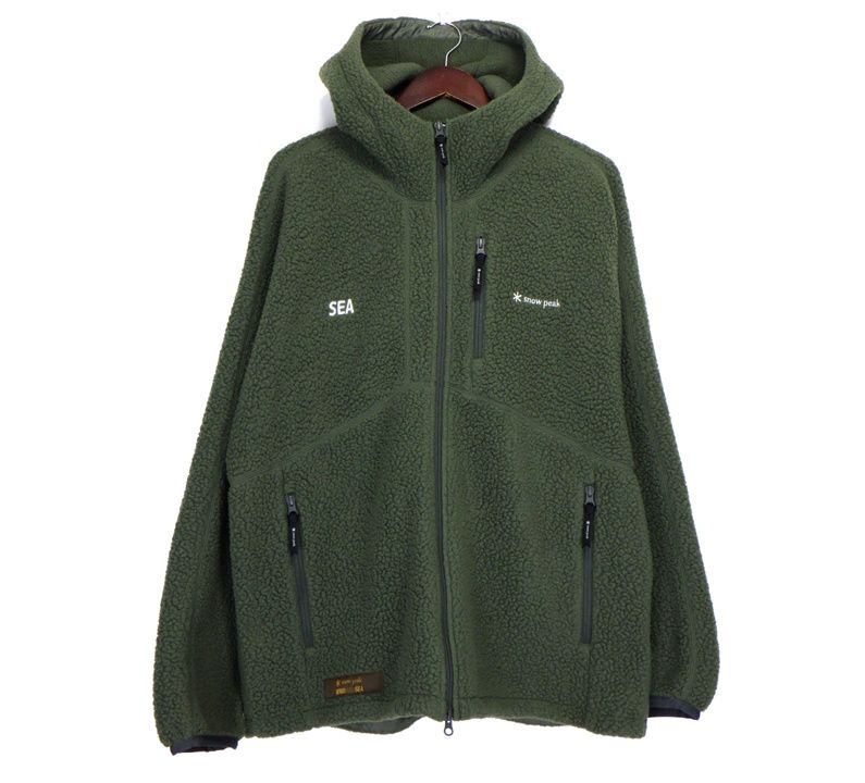 ウィンダンシ― WIND AND SEA × スノーピーク snow peak THERMAL BOA FLEECE JACKET WAS JK 21AM701 フロント ロゴ 刺繍 フリース ボア ジャケット w24815