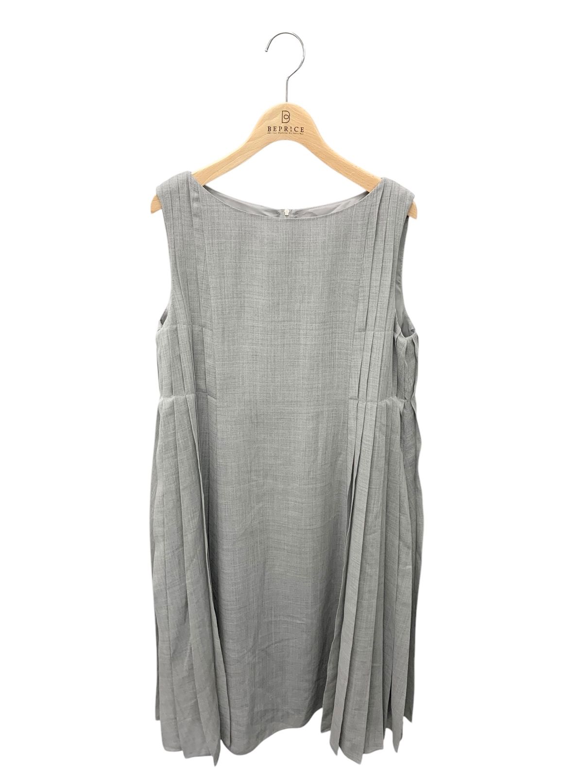 フォクシーブティック Side Pleat Dress 44690 ワンピース 42 グレー IT80QNMADUBG