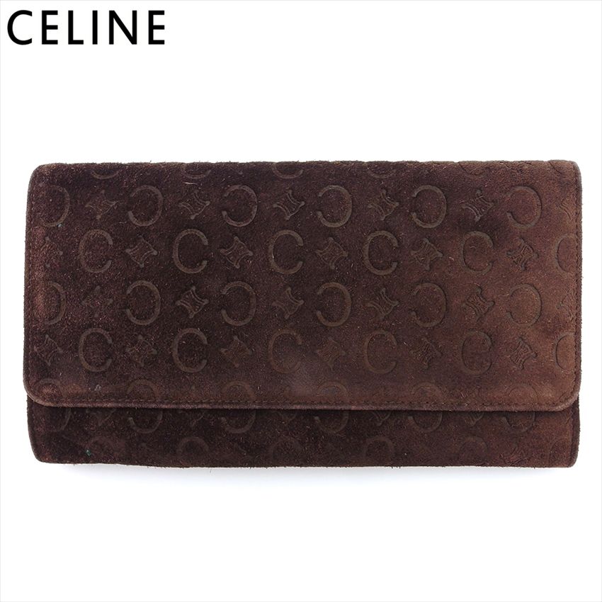 CELINE ブラウン 二つ折り財布 CELINE セリーヌ ヴィンテージ 二つ折り財布 ブラウン 小銭入有り