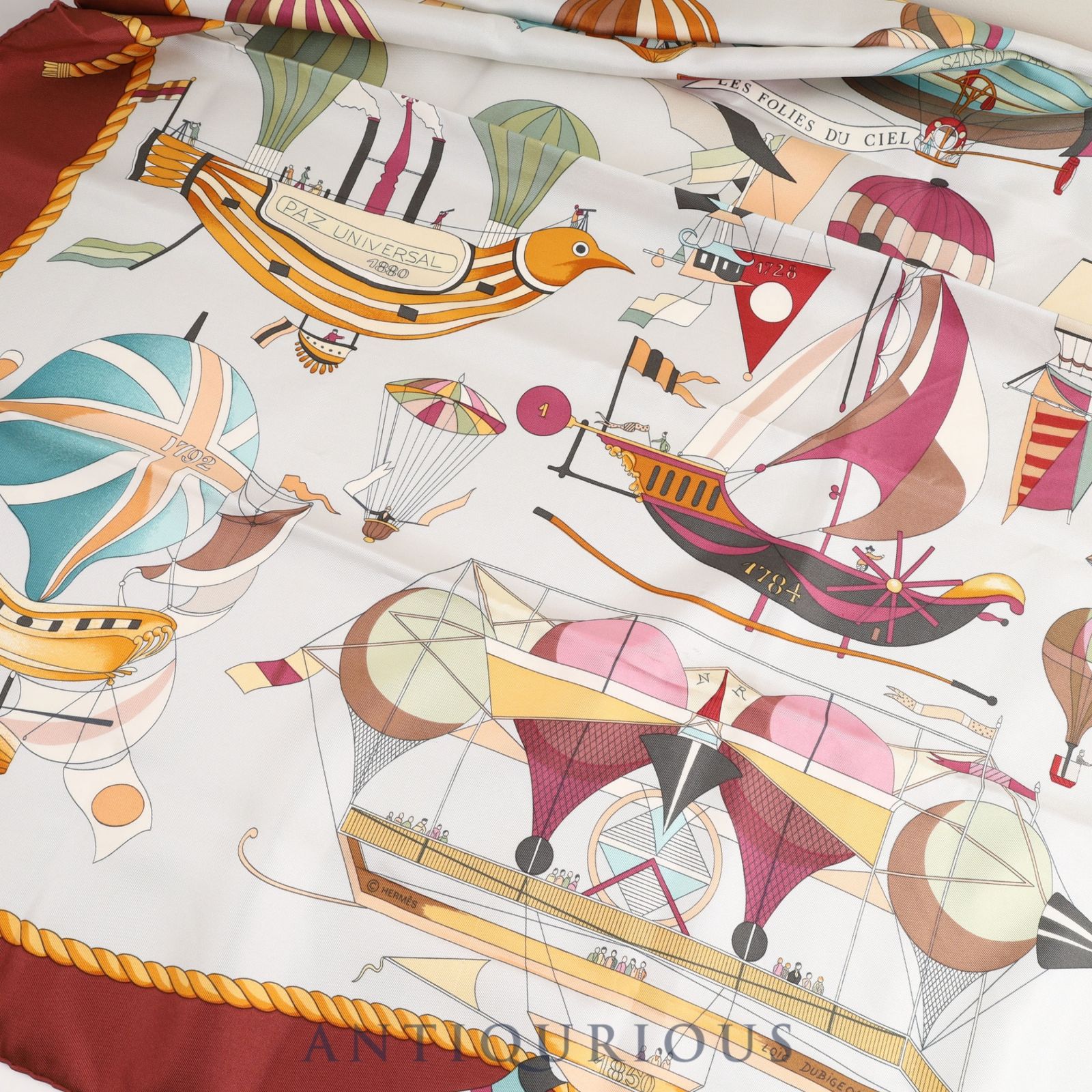 エルメス スカーフ カレ90 LES FOLIES DU CIEL 大気の狂気 SILK100