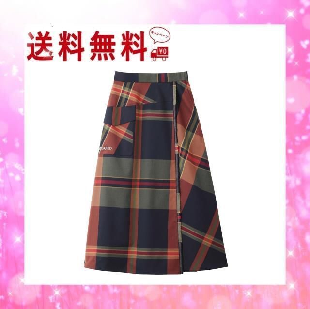 【人気商品】オリーブ_Free Size [ミルクフェド] スカート PLAID WRAP SKIRT レディース OLIVE