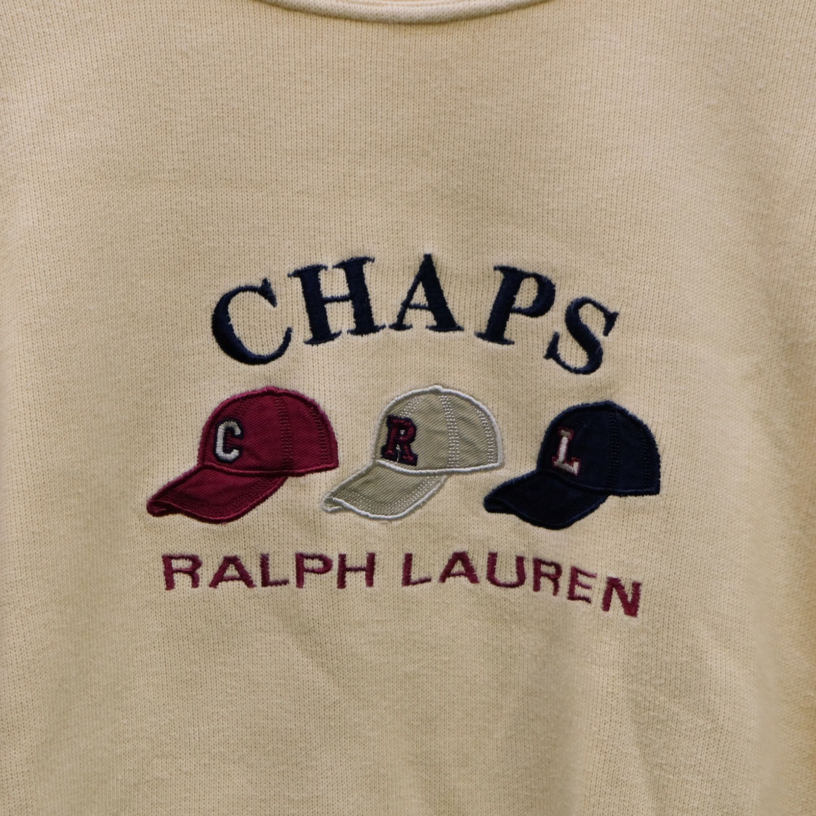 90s CHAPS RALPH LAUREN ニットトレーナー ロゴ刺繍 LL/XLサイズ