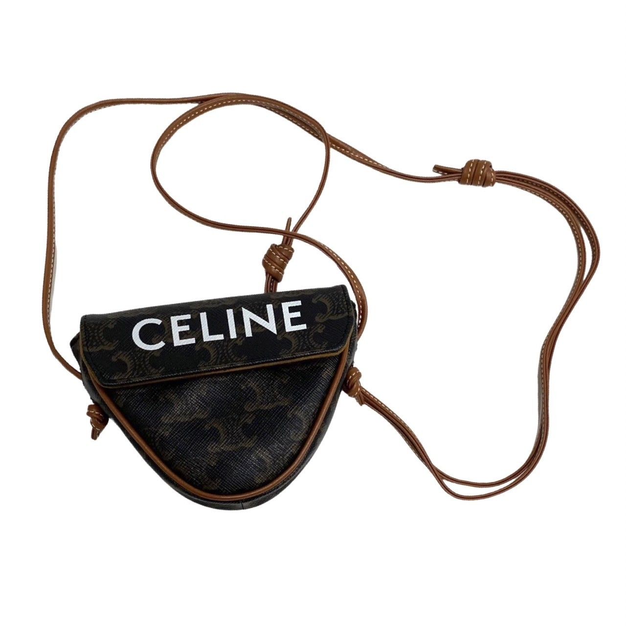 CELINE セリーヌ ショルダーバッグ ミニ トライアングル レザー バッグ 