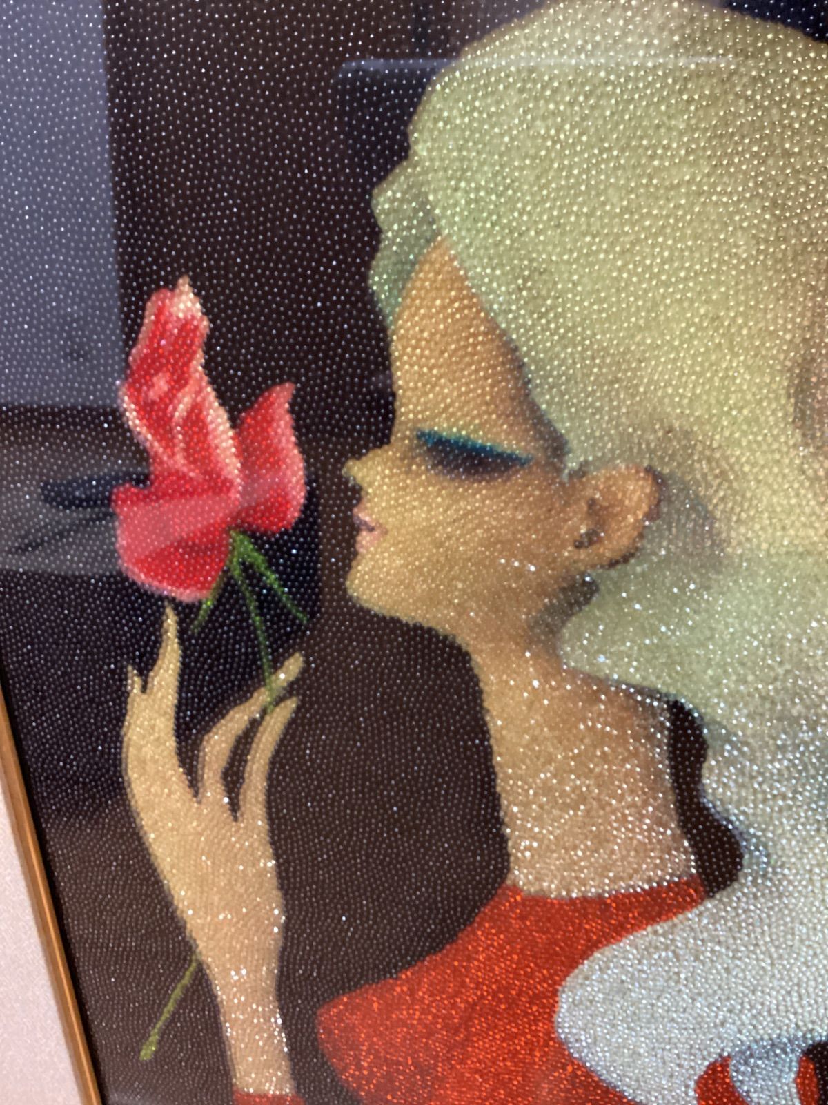 東郷青児 ビーズアート／昭和レトロ／額装済み／ヴィンテージ - メルカリ