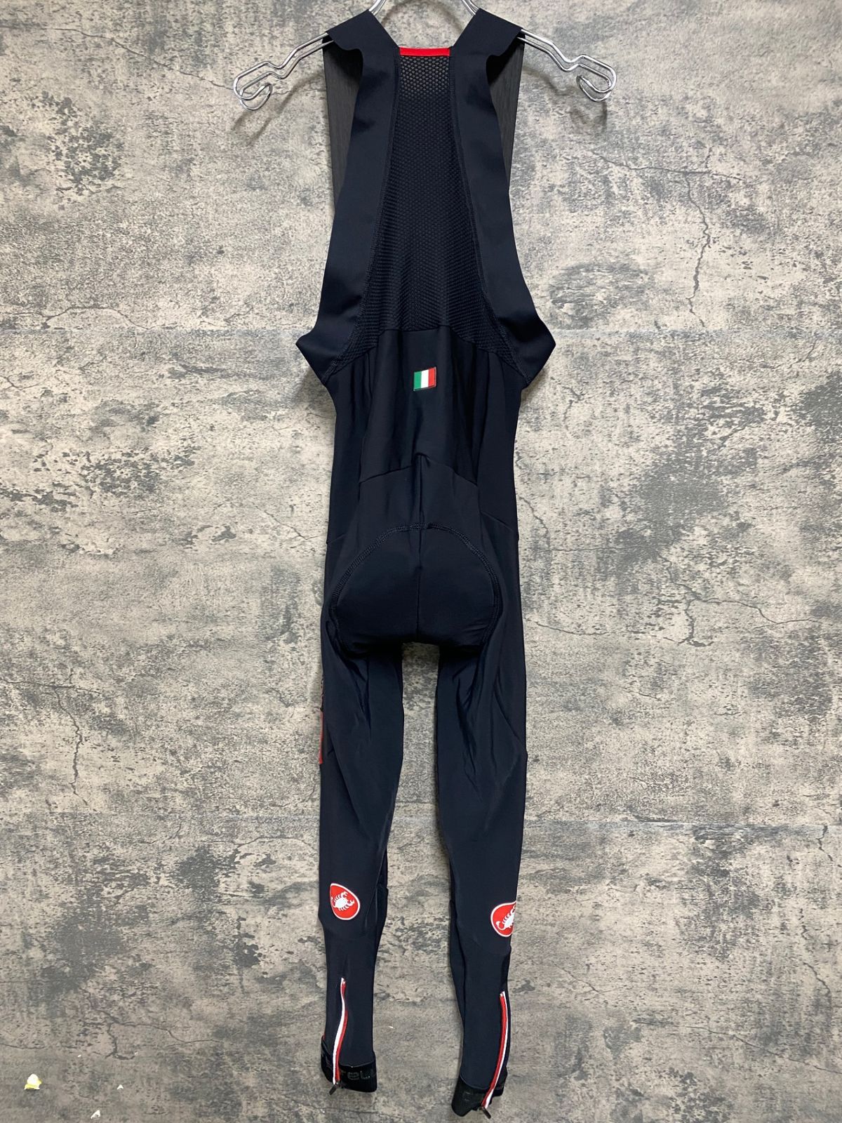 JG316 カステリ CASTELLI ROSSOCORSA ビブタイツ 黒 赤 M 裏起毛