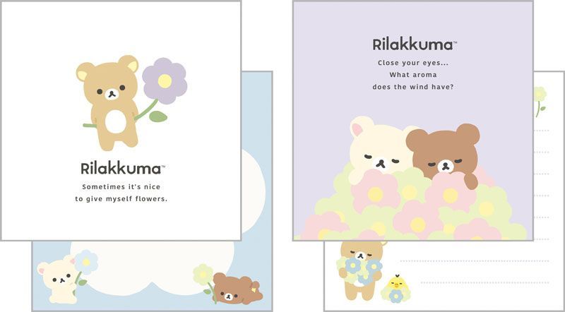 リラックマ　メモパッド　リ131 サンエックス San-X リラックマ 「BASIC RILAKKUMA Flower