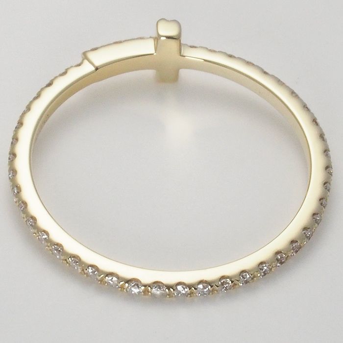ティファニー TIFFANY&Co. Tワイヤー ダイヤモンド バンド リング 10.5  