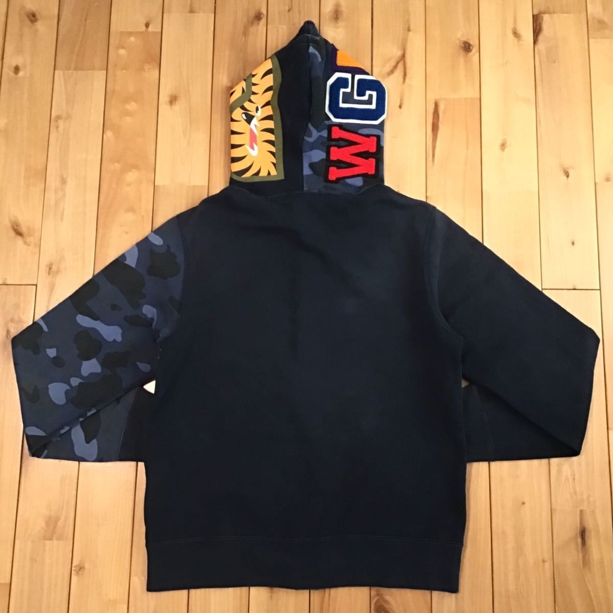 Blue camo × NAVY シャーク パーカー Mサイズ shark full zip hoodie a 