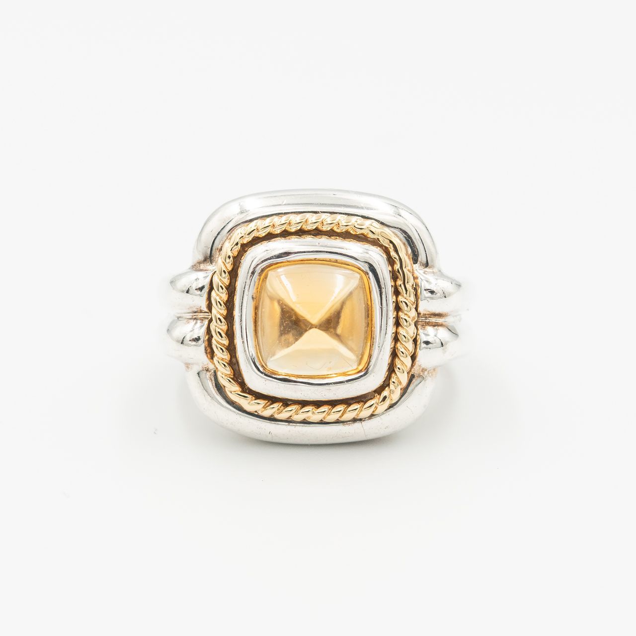 ヴィンテージ ティファニー シトリン リング 9号 シルバー ゴールド 1990年代 Tiffany