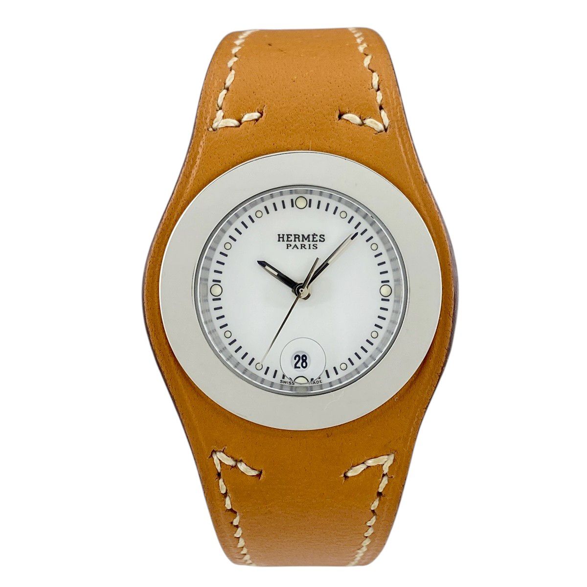 エルメス HERMES アーネ HA3.210 腕時計 SS レザー クォーツ ホワイト