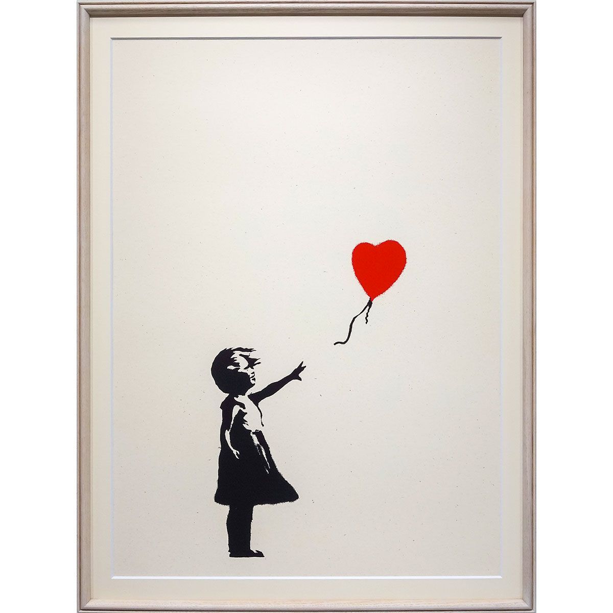 バンクシー Girl with Balloon WCP版 リプロダクション 額入り Banksy 赤い風船 壁画 絵画 美術品 アート 真作保証 -  メルカリ