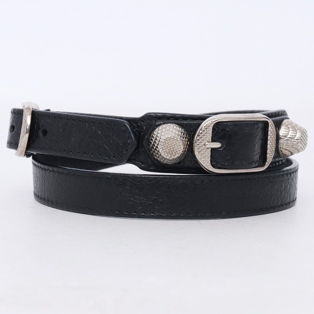 BALENCIAGA ジャイアント レザー ブレスレット ブラック 236345