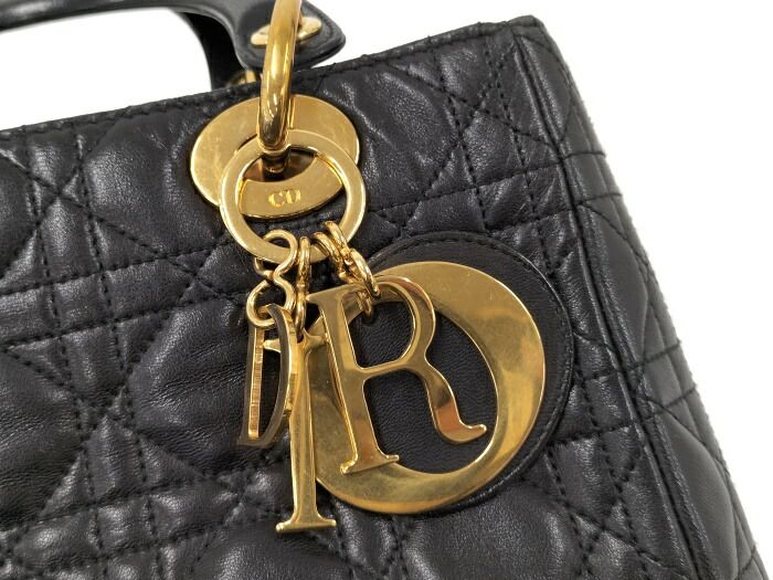 Christian Dior ハンドバッグ 2WAYショルダーバッグ レディディオール レザー ブラック MA-0657