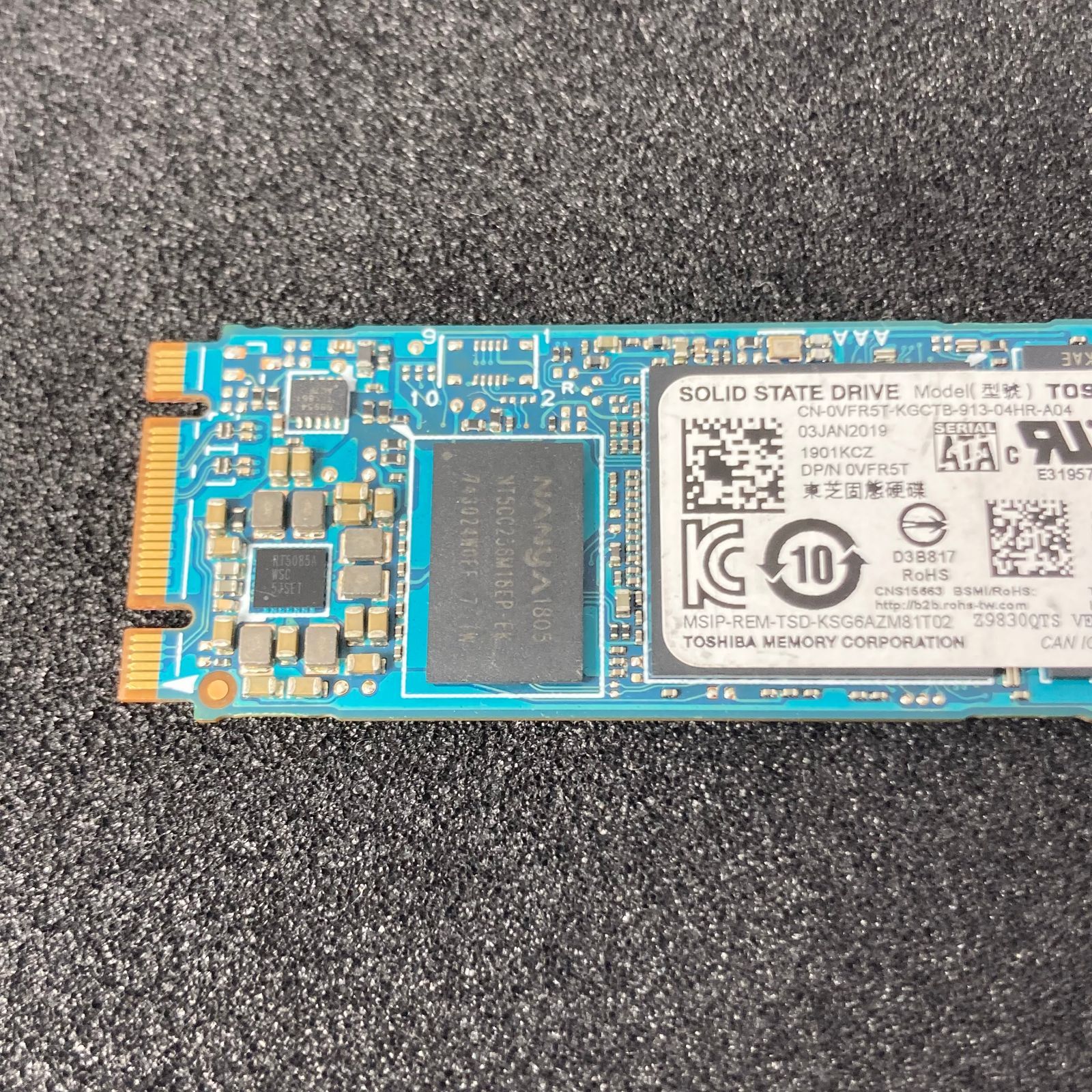 kaitori。TOSHIBA KSG60ZMV256G/(中古)6枚 Toshiba KSG60ZMV256G 256GB 6Gb/S M.2 2280 Solid State Drive